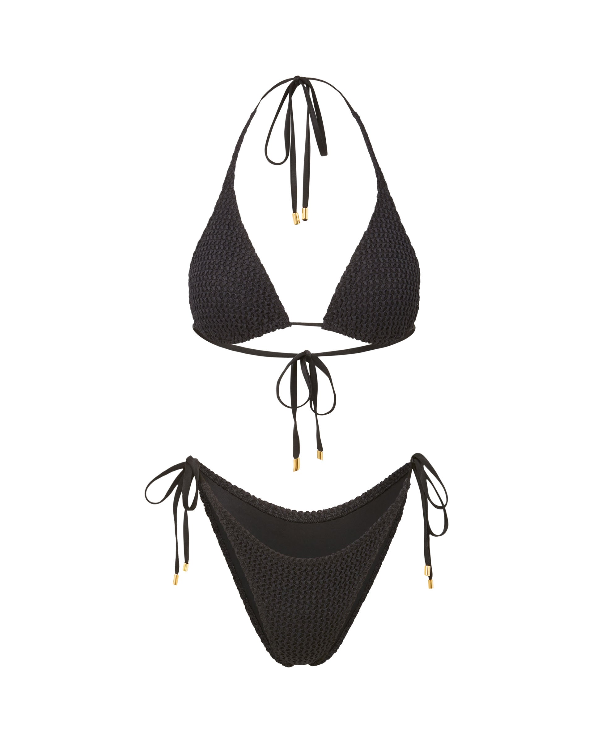 Stacey Top - Bold Triangle Bikini with Gold Details